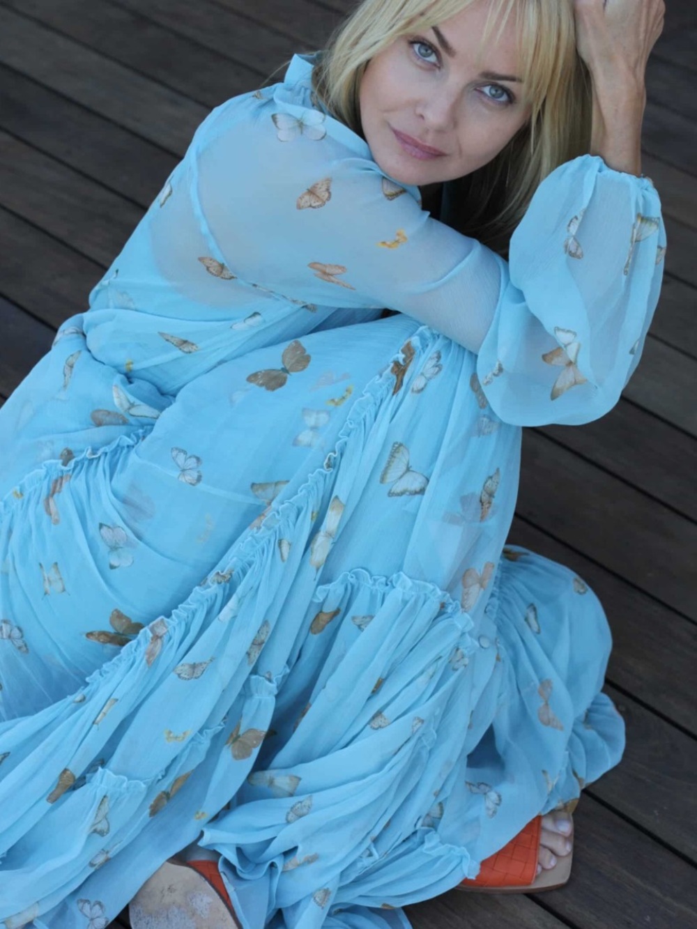 ALESSIA ZAMATTIO
La Maddalena maxi dress 
Butterfly print